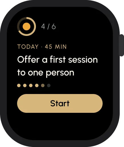 Apple Watch with today’s step and Start